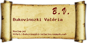 Bukovinszki Valéria névjegykártya