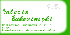 valeria bukovinszki business card